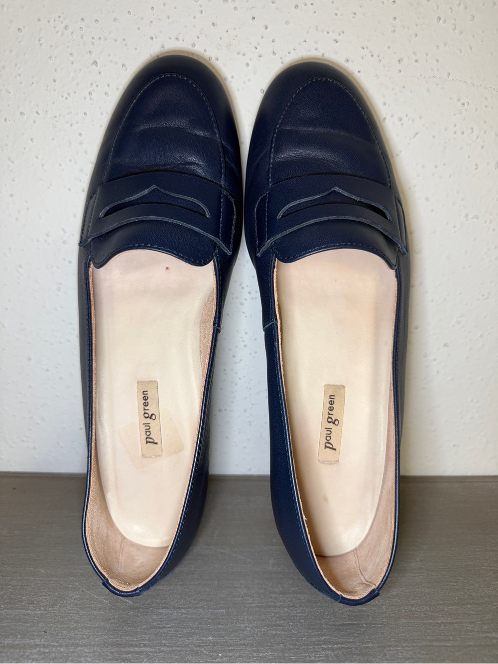 Paul Green Navy Leather Penny Loafers - Picture 4 of 11